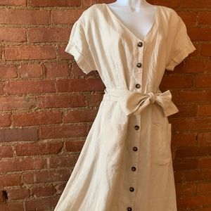 NWT Rachel + Zoe Linen Button Down Dress